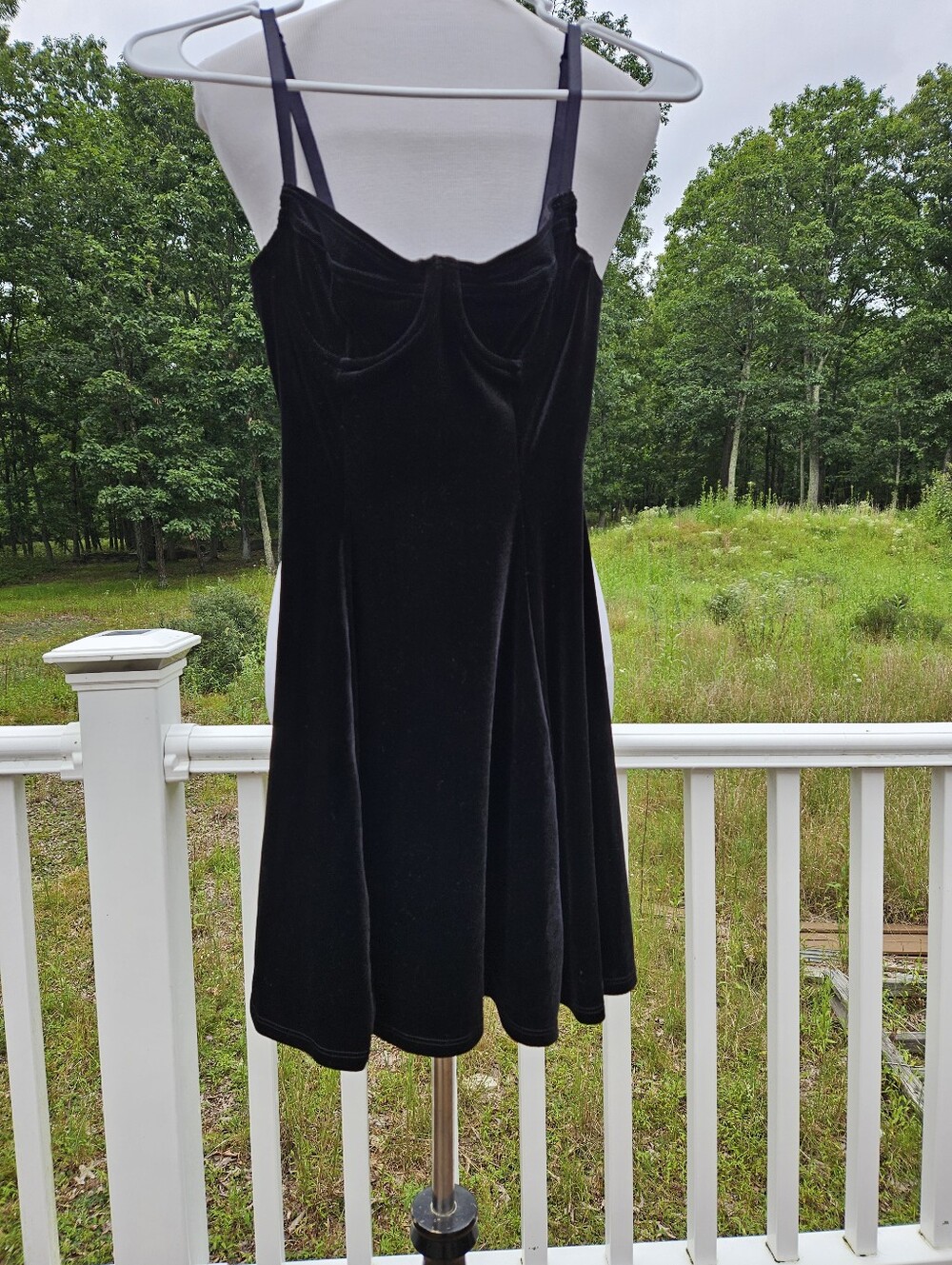 American Apparel Black Velvet Bustier Fit & Flare Mini Dress – Size Small